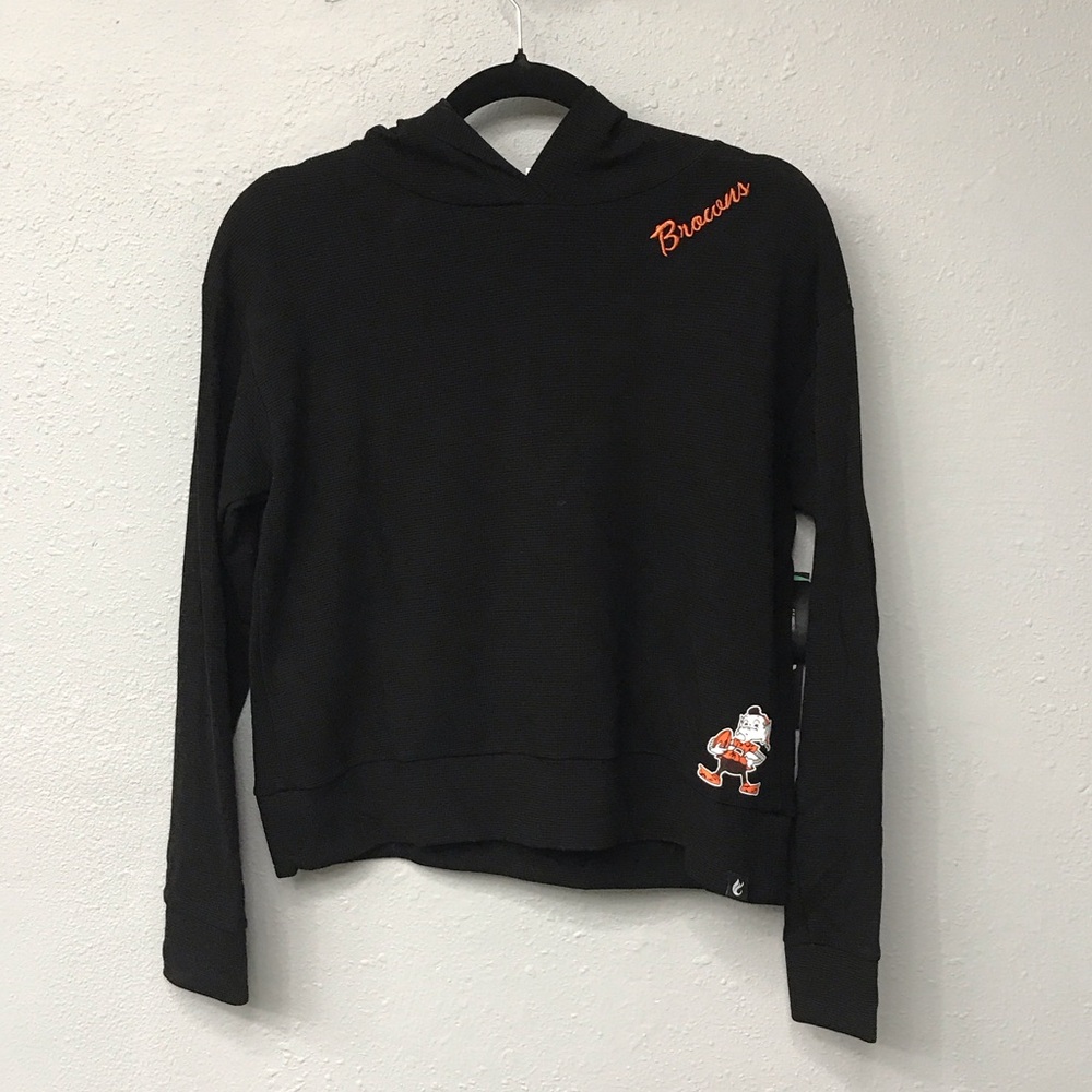 NFL Cleveland Browns Black Hooded Tee with Orange Accents